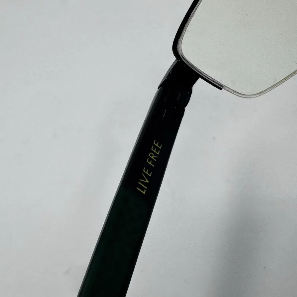 Nike Live Free 8165 001 Black Crystal Volt Half Rim Eyeglass Frames 53-17-140